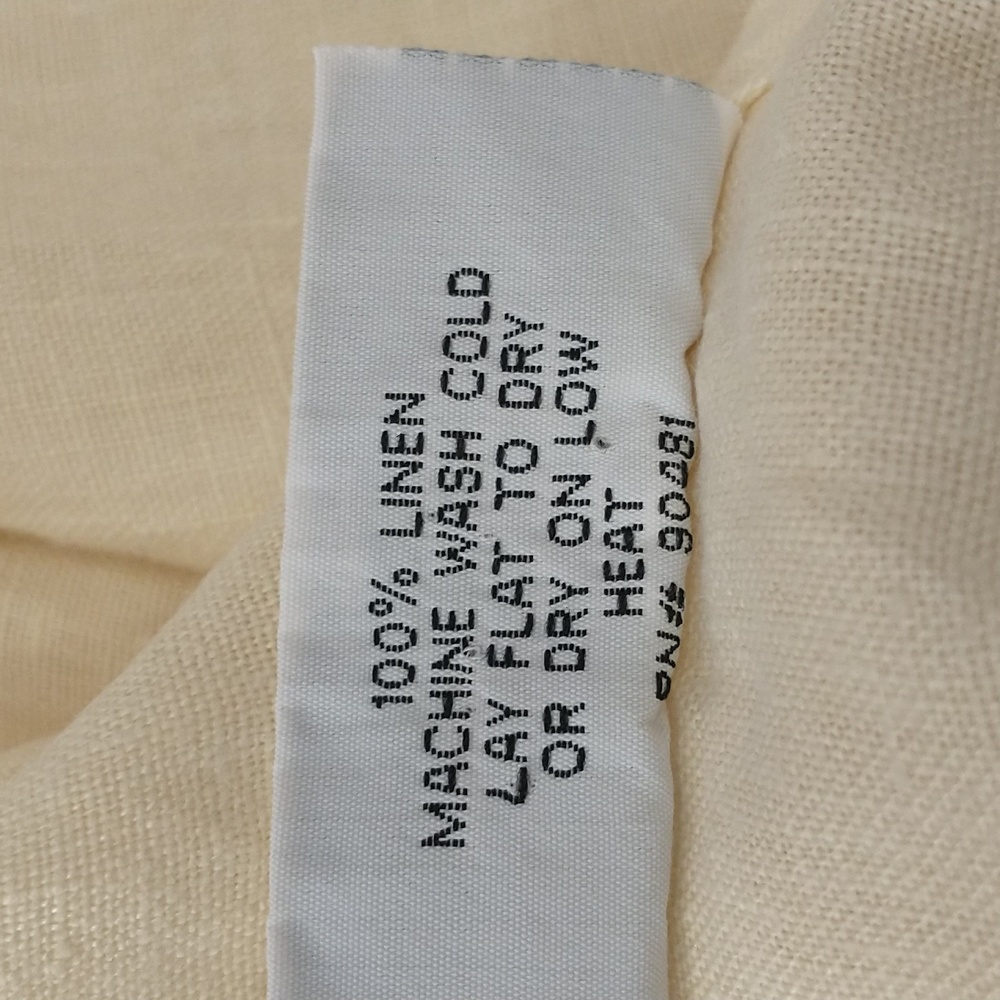 Pale Yellow 100% Linen Maxi Shift Pastel Summer Natural SeeMeasurements USA made - Picture 6 of 8